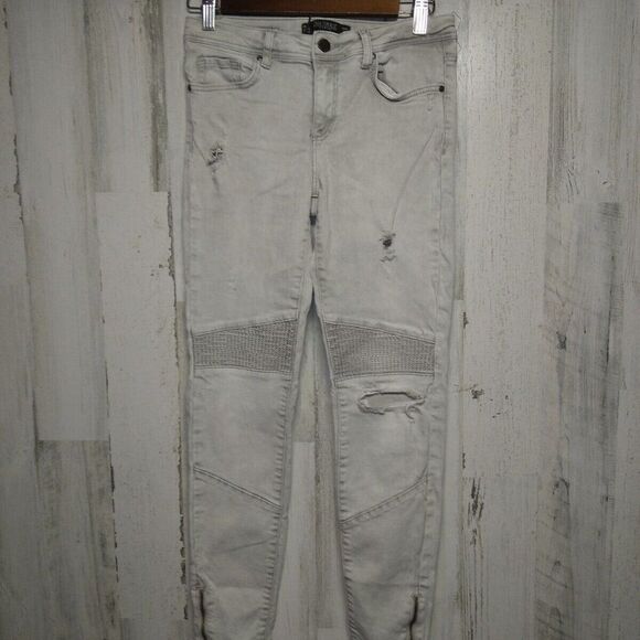 Zara Trafaluc Women’s Size 6 Gray Moto Ankle Zip Jegging - Picture 1 of 9